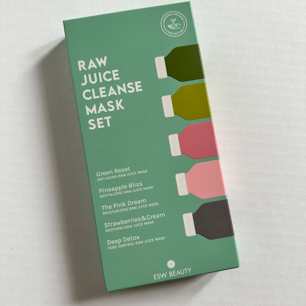 NEW ESW Raw Juice Cleanse Mask Set of 5 Masks